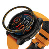 Marco de anillo de bisel de metal para reloj inteligente Garmin Fenix 8 AMOLED de 47 mm (negro y naranja)