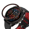 Marco de anillo de bisel de metal para reloj inteligente Garmin Fenix 8 AMOLED de 47 mm (negro y rojo)