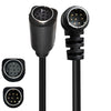 Cable adaptador de audio para TV de 8 pines mini DIN curvo, cable S-Video para TV Box, longitud: 3 m (negro)