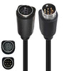Cable adaptador de audio para TV de 8 pines y mini DIN de 90 grados, cable S-Video para TV Box, longitud: 1,8 m (negro)