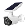 Lámpara de pared solar con cámara de vigilancia con simulación de detección del cuerpo humano (blanca)