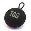 Altavoz Bluetooth inalámbrico portátil T&G TG-422 TWS para exteriores IPX6 con luz RGB (negro)