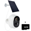 Cámara de vigilancia inalámbrica WiFi con panel solar Ultra-HD para el hogar, versión Graffit, tarjeta de memoria: 64 GB (enchufe de EE. UU.)
