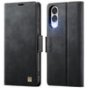 Funda de cuero con hebilla lateral MagSafe y RFID para Samsung Galaxy S25 Edge 5G AutSpace A11 (negro)