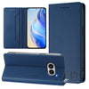 Estuche de cuero RFID con doble pliegue y succión magnética para teléfono For Nothing Phone 2a RC01 (azul oscuro)