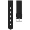 Correa de reloj de silicona con hebilla de acero de color sólido de 20 mm (negra)