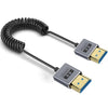 Cable HDMI 2.1 coaxial en espiral de 0,7 m, 8K, 48 Gbps, puerto: recto a recto
