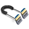 Cable HDMI 2.1 coaxial en espiral de 0,7 m, 8K, 48 Gbps, puerto: hasta codo superior