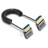 Cable HDMI 2.1 coaxial en espiral de 0,7 m, 8K, 48 Gbps, puerto: codo de arriba a abajo