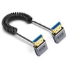 Cable HDMI 2.1 coaxial en espiral de 0,7 m, 8K, 48 Gbps, puerto: codo inferior a inferior