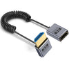 Cable HDMI 2.1 coaxial en espiral de 0,7 m, 8K, 48 Gbps, puerto: codo ascendente macho a hembra