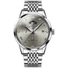 OLEVS 2925 Reloj de cuarzo luminoso, multifuncional, resistente al agua, para hombre (gris plateado)