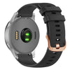 Correa de silicona con hebilla de acero en oro rosa de 18 mm para reloj Garmin (negro)