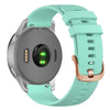 Correa de silicona con hebilla de acero en oro rosa de 18 mm para reloj Garmin (verde azulado)