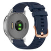 Correa de silicona con hebilla de acero en oro rosa de 18 mm para reloj Garmin (azul medianoche)