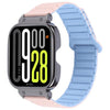 Correa de reloj de silicona magnética con forma de I integrada con marco de metal negro para Redmi Watch 5/Watch 4 (rosa y azul)