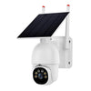 Cámara de vigilancia WiFi HD con panel solar de bajo consumo para exteriores de 1080P, con batería (blanca)