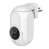 Cámara de vigilancia WiFi con toma de corriente para el hogar, compatible con visión nocturna e intercomunicador bidireccional, enchufe estadounidense (blanco)