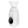 Cámara de vigilancia WiFi tipo bombilla 1080P compatible con visión nocturna, intercomunicador bidireccional y detección de movimiento (blanca)