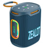 Altavoz Bluetooth Zealot S122 de 25 W con luz RGB para exteriores, resistente al agua IPX6, de alta potencia (azul cian)