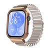 Correa de reloj con marco de metal y cadena hueca para Huawei Watch Fit3 (oro rosa + luz de estrellas)