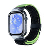Correa de reloj con marco plateado de metal cepillado para Huawei Watch Fit3 (negro, verde hierba)