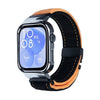 Correa de reloj con marco plateado de metal cepillado para Huawei Watch Fit3 (negro y naranja)