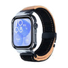 Correa de reloj con marco plateado de metal cepillado para Huawei Watch Fit3 (negro, naranja y amarillo)