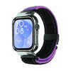 Correa de reloj con marco plateado de metal cepillado para Huawei Watch Fit3 (negro y morado)