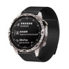 Correa de reloj magnética de metal de sección doble milanesa de 22 mm para Garmin Watch (negra)