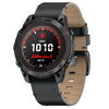 Correa de reloj de liberación rápida de cuero genuino cosida para reloj Garmin de 22 mm (negro)