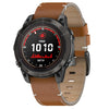 Correa de reloj de liberación rápida de cuero genuino cosida para reloj Garmin de 22 mm (marrón y negro)