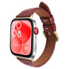 Correa de reloj de cuero con relieve en forma de corazón y conector de metal para Huawei Watch Fit 3 (rojo vino)
