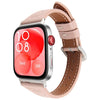 Correa de reloj de cuero con relieve en forma de corazón y conector de metal para Huawei Watch Fit 2 (rosa)
