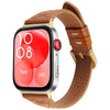 Correa de reloj de cuero con relieve en forma de corazón con conector de metal para Huawei Watch Fit (marrón)
