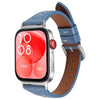 Correa de reloj de cuero con relieve en forma de corazón con conector de metal para Huawei Watch Fit (azul aciano)