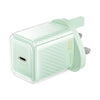 Cargador rápido multicompatible con GaN tipo C PD+QC de 30 W de la serie Jiltry REMAX RP-U91, enchufe: enchufe británico (verde)