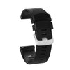 Correa de silicona con hebilla plateada para reloj Garmin Forerunner 245 (negra)