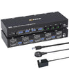 Conmutador KVM de dos monitores DP/USB3.0 de 4 entradas y 2 salidas KC-KVM402DP 8K 30 Hz, enchufe de la UE