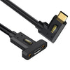 Cable de extensión de panel fijo con tornillos de oreja, 240 W, codo macho tipo C a hembra tipo C, longitud: 1 m