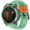 Correa de silicona transpirable para reloj Garmin Instinct 3 AMOLED/Solar de 45 mm (verde selva tropical y naranja)