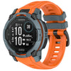 Correa de silicona transpirable para Garmin Instinct 3 AMOLED/Solar de 50 mm (naranja/azul oscuro)