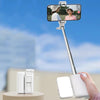 Monopié selfie E6 con Bluetooth para grabar vídeos y luz de relleno (blanco)