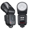 Flash Speedlite TTL de cabeza redonda Godox V100 para Olympus (con enchufe)