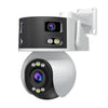 Cámara domo panorámica PTZ SriHome SH055 de 8 MP HD con zoom óptico 5X y múltiples lentes (enchufe del Reino Unido)