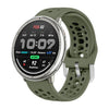 Correa deportiva de silicona con hebilla plateada para Amazfit Active 2 (verde militar)