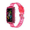 Correa de silicona transparente integrada para Huawei Band 10/9/8 (rosa roja)
