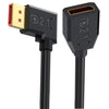 Cable adaptador de extensión DisplayPort DP2.1 macho a DP2.1 hembra, codo izquierdo, 52 Gbps, 16 K, 30 Hz, longitud: 15 cm (negro)