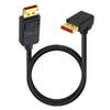 Cable adaptador de extensión DisplayPort DP2.1 a DP2.1 de codo superior, 52 Gbps, 16 K, 30 Hz, longitud: 50 cm (negro)