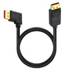 Cable adaptador de extensión DisplayPort DP2.1 a DP2.1, codo izquierdo, 52 Gbps, 16 K, 30 Hz, longitud: 3 m (negro)